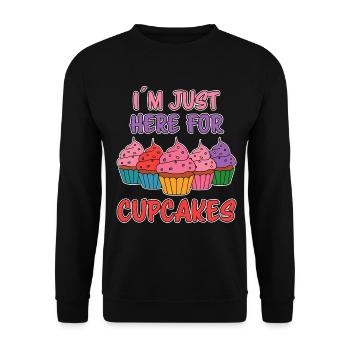 Cupcake Spruch Cupcakes Lustiges Cupcake Geschenk - Unisex Pullover - Schwarz - Vorne - Alina (178cm) & Michal (187cm)