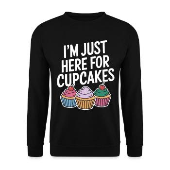 Cupcake Spruch Cupcakes Lustiges Cupcake Geschenk - Unisex Pullover - Schwarz - Vorne - Alina (178cm) & Michal (187cm)