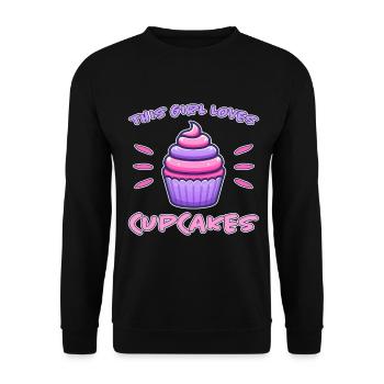 Cupcake Saying Cupcakes Funny Cupcake Gift - Unisex Sweatshirt - black - Front - Alina (178cm) & Michal (187cm)