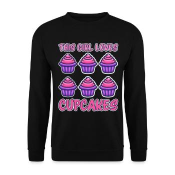 Cupcake Saying Cupcakes Funny Cupcake Gift - Unisex Sweatshirt - black - Front - Alina (178cm) & Michal (187cm)