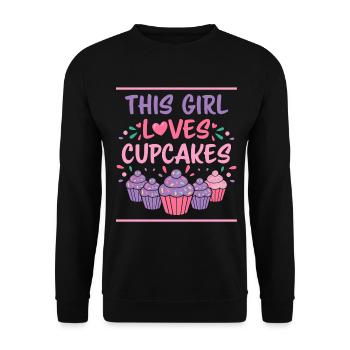 Cupcake Spruch Cupcakes Lustiges Cupcake Geschenk - Unisex Pullover - Schwarz - Vorne - Alina (178cm) & Michal (187cm)