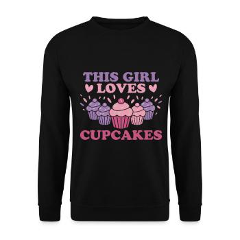 Cupcake Saying Cupcakes Funny Cupcake Gift - Unisex Sweatshirt - black - Front - Alina (178cm) & Michal (187cm)