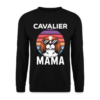 Cavalier King Charles Spaniel Saying Mom Gift - Unisex Sweatshirt - black - Front - Alina (178cm) & Michal (187cm)