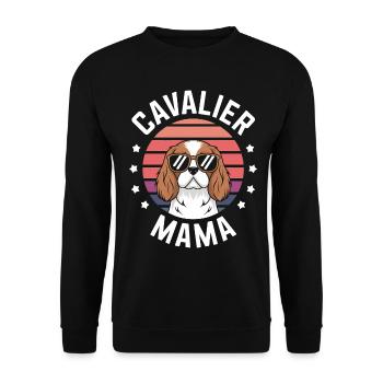 Cavalier King Charles Spaniel Saying Mom Gift - Unisex Sweatshirt - black - Front - Alina (178cm) & Michal (187cm)