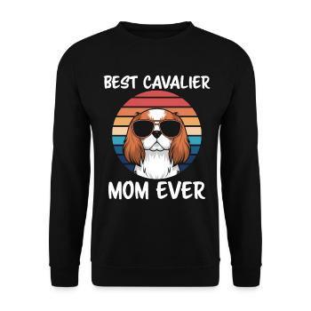 Cavalier King Charles Spaniel Saying Mom Gift - Unisex Sweatshirt - black - Front - Alina (178cm) & Michal (187cm)