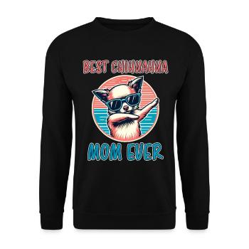 Chihuahua Saying Mom Funny Chihuahua Gift - Unisex Sweatshirt - black - Front - Alina (178cm) & Michal (187cm)