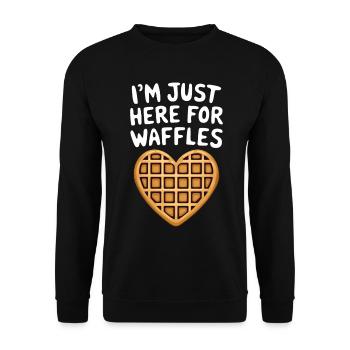 Waffles Saying Dessert Funny Waffles Gift - Unisex Sweatshirt - black - Front - Alina (178cm) & Michal (187cm)