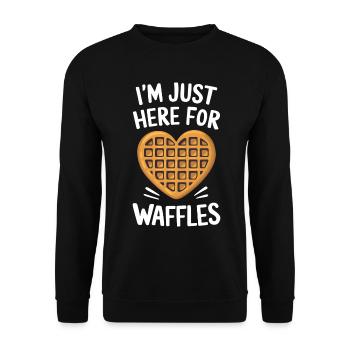 Waffles Saying Dessert Funny Waffles Gift - Unisex Sweatshirt - black - Front - Alina (178cm) & Michal (187cm)