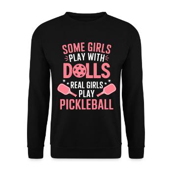 Pickleball Dire Fille Blague Pickleball Cadeau - Sweat-shirt Unisexe - noir - Devant - Alina (178cm) & Michal (187cm)