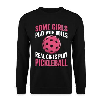 Pickleball Dire Fille Blague Pickleball Cadeau - Sweat-shirt Unisexe - noir - Devant - Alina (178cm) & Michal (187cm)