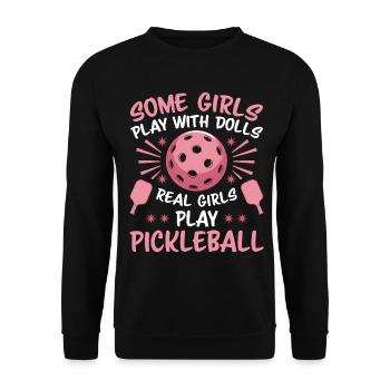 Pickleball Dire Fille Blague Pickleball Cadeau - Sweat-shirt Unisexe - noir - Devant - Alina (178cm) & Michal (187cm)