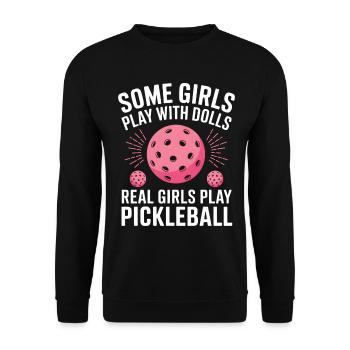 Pickleball Dire Fille Blague Pickleball Cadeau - Sweat-shirt Unisexe - noir - Devant - Alina (178cm) & Michal (187cm)