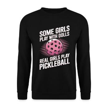 Pickleball Dire Fille Blague Pickleball Cadeau - Sweat-shirt Unisexe - noir - Devant - Alina (178cm) & Michal (187cm)