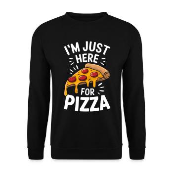 Pizza Spruch Witz Pizzeria Lustiges Pizza Geschenk - Unisex Pullover - Schwarz - Vorne - Alina (178cm) & Michal (187cm)