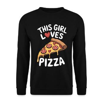 Pizza Saying Joke Pizzeria Funny Pizza Gift - Unisex Sweatshirt - black - Front - Alina (178cm) & Michal (187cm)
