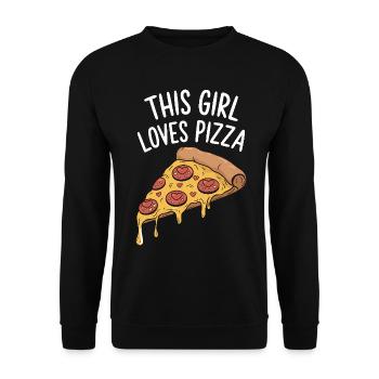 Pizza Saying Joke Pizzeria Funny Pizza Gift - Unisex Sweatshirt - black - Front - Alina (178cm) & Michal (187cm)