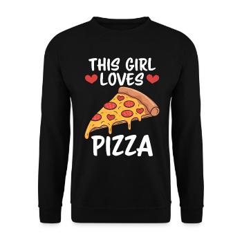 Pizza Saying Joke Pizzeria Funny Pizza Gift - Unisex Sweatshirt - black - Front - Alina (178cm) & Michal (187cm)