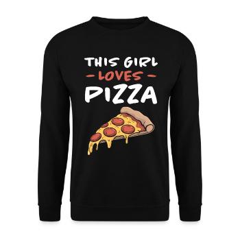 Pizza Saying Joke Pizzeria Funny Pizza Gift - Unisex Sweatshirt - black - Front - Alina (178cm) & Michal (187cm)