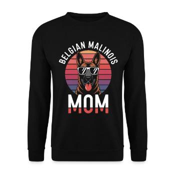 Belgian Shepherd Saying Malinois Gift - Unisex Sweatshirt - black - Front - Alina (178cm) & Michal (187cm)