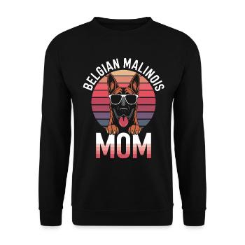 Belgian Shepherd Saying Malinois Gift - Unisex Sweatshirt - black - Front - Alina (178cm) & Michal (187cm)