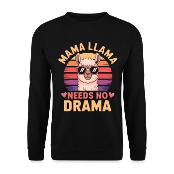 Llama Saying Alpaca Girl Funny Llama Gift - Unisex Sweatshirt - black - Front - Alina (178cm) & Michal (187cm)