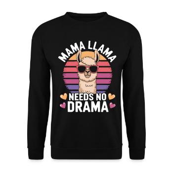 Llama Saying Alpaca Girl Funny Llama Gift - Unisex Sweatshirt - black - Front - Alina (178cm) & Michal (187cm)
