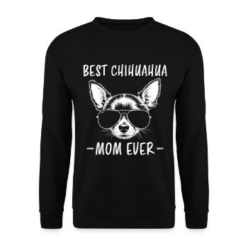 Chihuahua Saying Mom Funny Chihuahua Gift - Unisex Sweatshirt - black - Front - Alina (178cm) & Michal (187cm)