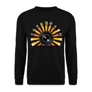 Fokus auf die helle Seite lustiges Kameraobjektiv - Unisex Pullover - Schwarz - Vorne - Alina (178cm) & Michal (187cm)