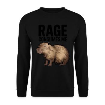La rage me consume drôle Capybara idiot Capy humour - Sweat-shirt Unisexe - noir - Devant - Alina (178cm) & Michal (187cm)