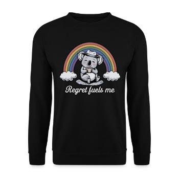 Drôle Koala regret me nourrit arc-en-ciel humour Design - Sweat-shirt Unisexe - noir - Devant - Alina (178cm) & Michal (187cm)