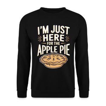 Apfelkuchen Spruch Lustiges Apple Pie Geschenk - Unisex Pullover - Schwarz - Vorne - Alina (178cm) & Michal (187cm)