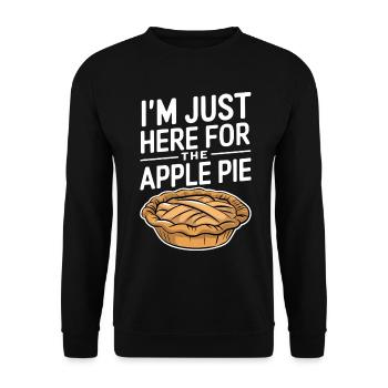 Apfelkuchen Spruch Lustiges Apple Pie Geschenk - Unisex Pullover - Schwarz - Vorne - Alina (178cm) & Michal (187cm)