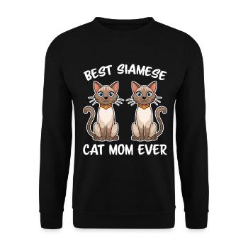 Siamkatze Spruch Siamkatze Mama Siamkatze Geschenk - Unisex Pullover - Schwarz - Vorne - Alina (178cm) & Michal (187cm)
