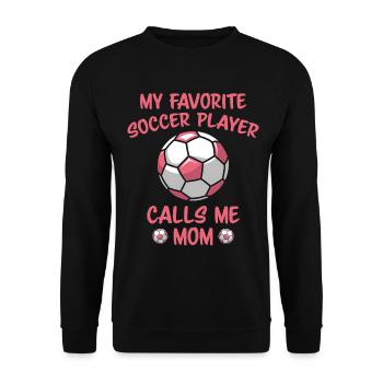 Fußball Spruch Mama Lustige Fussballer Geschenk - Unisex Pullover - Schwarz - Vorne - Alina (178cm) & Michal (187cm)