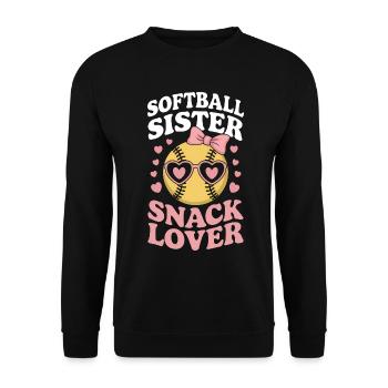 Softball Dire Soeur Drôle Softball Cadeau - Sweat-shirt Unisexe - noir - Devant - Alina (178cm) & Michal (187cm)