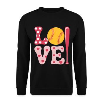 Softball Joueur de Softball Cadeau de Softball Mignon - Sweat-shirt Unisexe - noir - Devant - Alina (178cm) & Michal (187cm)