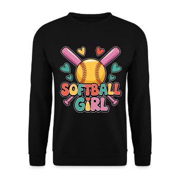 Softball Fille Fille Drôle Softball Cadeau - Sweat-shirt Unisexe - noir - Devant - Alina (178cm) & Michal (187cm)