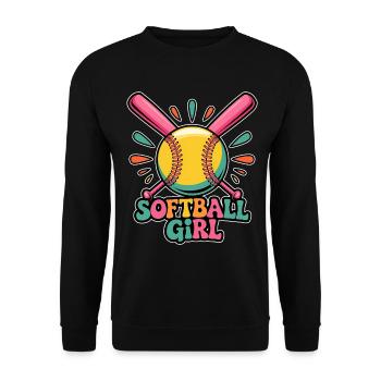 Softball Fille Fille Drôle Softball Cadeau - Sweat-shirt Unisexe - noir - Devant - Alina (178cm) & Michal (187cm)