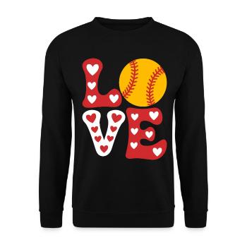 Softball Joueur de Softball Cadeau de Softball Mignon - Sweat-shirt Unisexe - noir - Devant - Alina (178cm) & Michal (187cm)