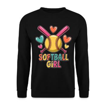 Softball Fille Fille Drôle Softball Cadeau - Sweat-shirt Unisexe - noir - Devant - Alina (178cm) & Michal (187cm)