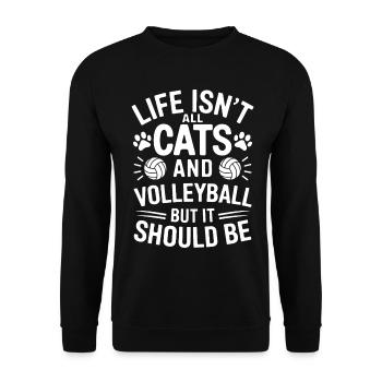 volley-ball dire chat drôle cadeau de volley-ball - Sweat-shirt Unisexe - noir - Devant - Alina (178cm) & Michal (187cm)