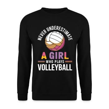 Volleyball Spruch Lustiges Volleyball Geschenk - Unisex Pullover - Schwarz - Vorne - Alina (178cm) & Michal (187cm)
