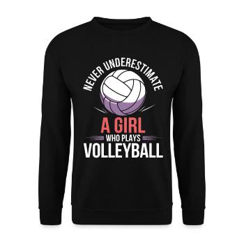 Volleyball Spruch Lustiges Volleyball Geschenk - Unisex Pullover - Schwarz - Vorne - Alina (178cm) & Michal (187cm)