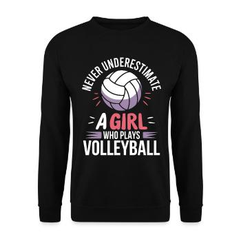 Volleyball Spruch Lustiges Volleyball Geschenk - Unisex Pullover - Schwarz - Vorne - Alina (178cm) & Michal (187cm)