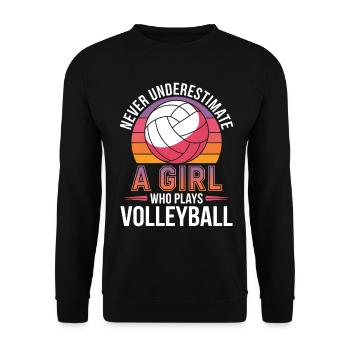 Volleyball Spruch Lustiges Volleyball Geschenk - Unisex Pullover - Schwarz - Vorne - Alina (178cm) & Michal (187cm)