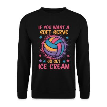 Volleyball Spruch Lustiges Volleyball Geschenk - Unisex Pullover - Schwarz - Vorne - Alina (178cm) & Michal (187cm)