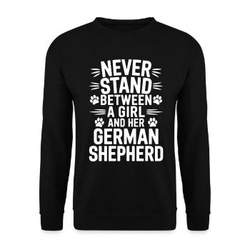 German Shepherd Saying German Shepherd Gift - Unisex Sweatshirt - black - Front - Alina (178cm) & Michal (187cm)