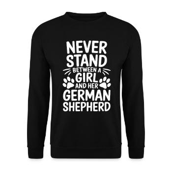 German Shepherd Saying German Shepherd Gift - Unisex Sweatshirt - black - Front - Alina (178cm) & Michal (187cm)