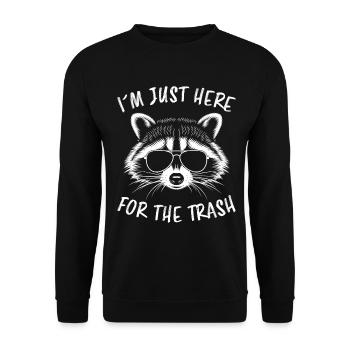 Raccoon Saying Trash Funny Raccoon Gift - Unisex Sweatshirt - black - Front - Alina (178cm) & Michal (187cm)