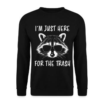 Raccoon Saying Trash Funny Raccoon Gift - Unisex Sweatshirt - black - Front - Alina (178cm) & Michal (187cm)
